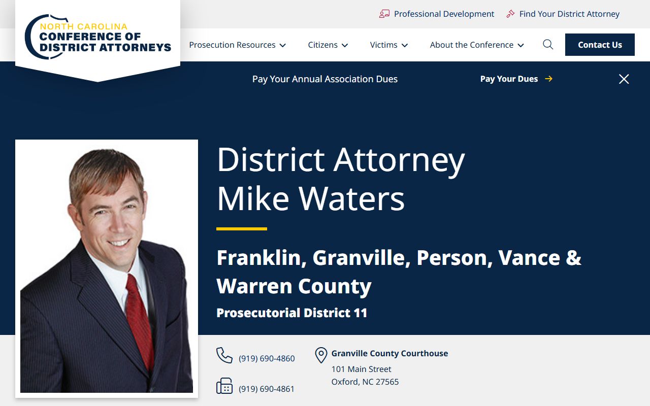 Person County District Attorney court records after arrest